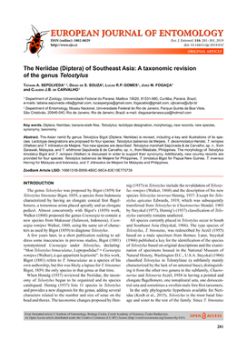 ["The Neriidae (Diptera) of Southeast Asia: a taxonomic revision of the genus Telostylus"]