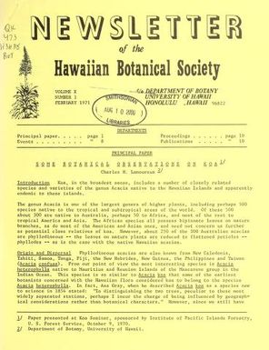 Newsletter - Hawaiian Botanical Society