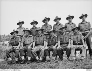 MILILAT, NEW GUINEA. 1944-07-16. OFFICERS OF HEAQUARTERS SIGNALS, 5TH DIVISION