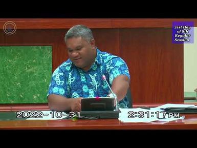 21st Day of 8th Regular Session -- October 31, 2022