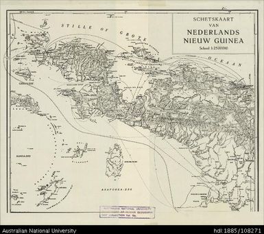 Indonesia, Papua, Schetskaart van Nederlands Nieuw Guinea, 1:2 500 000