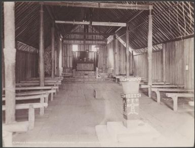 Interior of St. Paul's Church at Heuru, Solomon Islands, 1906 / J.W. Beattie