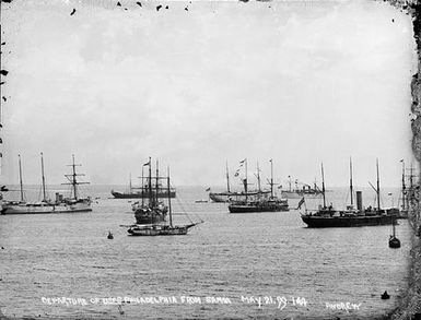 Departure of the United States Frigate 'Philadelphia' from Samoa