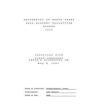 Oral History Interview with Lewis J. Michelony, Jr., May 2, 1993