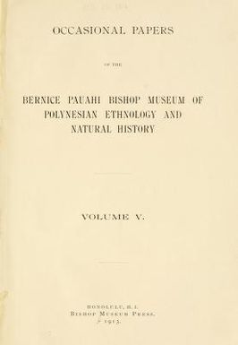 Occasional papers of Bernice P. Bishop Museum