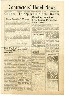 Contractors' Hotel News, Volume 1, Number 1, Friday, January 15, 1943