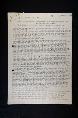 Traditional method of land transfer recognised in my society, by Charles Maon