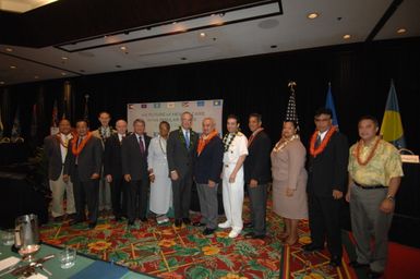 [Assignment: 48-DPA-09-29-08_SOI_K_Isl_Conf_Group] Group photos: participants in the Insular Areas Health Summit [("The Future of Health Care in the Insular Areas: A Leaders Summit") at the Marriott Hotel in] Honolulu, Hawaii, where Interior Secretary Dirk Kempthorne [joined senior federal health officials and leaders of the U.S. territories and freely associated states to discuss strategies and initiatives for advancing health care in those communinties [48-DPA-09-29-08_SOI_K_Isl_Conf_Group_DOI_0500.JPG]