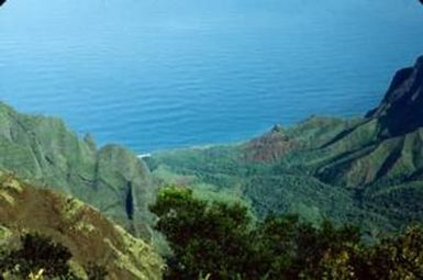[Aerial of Na Pali Coast, Kauai]