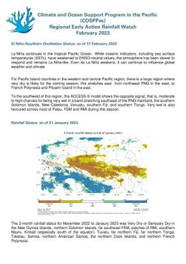 Regional Early Action Rainfall Watch : Monthly and seasonal Rainfall Watch: February 2023