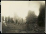 Los Angeles Chamber of Commerce excursionists posing next to lava cones, Hawaii, 1907