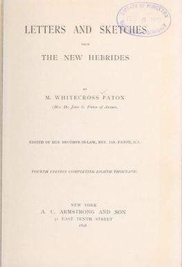 Letters and sketches from the New Hebrides