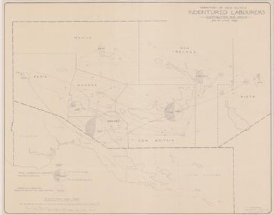 Territory of New Guinea indentured labourers : distribution and origin (as at June 1938) / prepared by Directorate of Research L.H.Q. 22 Dec 43