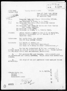 COMTASK-Unit 38.4.2 - Rep of Bombardment of Yap Is, Carolines on 9/7 & 8/44