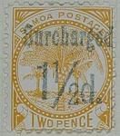 Stamp: Samoan One and a Half Pence