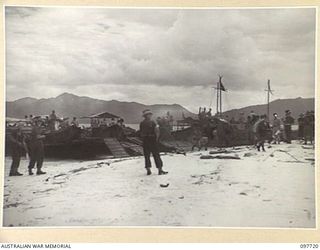 SAMANSO ISLAND, BOUGAINVILLE AREA. 1945-10-01. FOLLOWING THE SURRENDER OF THE JAPANESE ALL HIGH RANKING JAPANESE OFFICERS IN THE BUIN AREA WERE TRANSFERRED TO SAMANSO ISLAND. THEY USED THEIR OWN ..