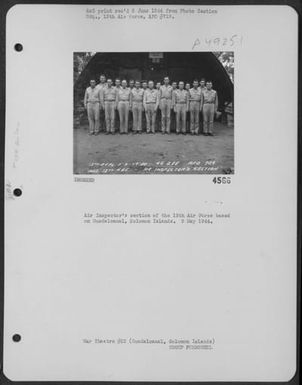 Air Inspector'S Section Of The 13Th Air Force Based On Guadalcanal, Solomon Islands. 9 May 1944. (U.S. Air Force Number 3A49251)