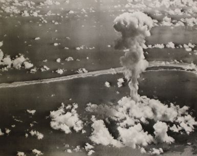 Aerial View of the Able Day Explosion over Bikini Lagoon