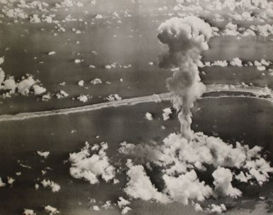 Aerial View of the Able Day Explosion over Bikini Lagoon
