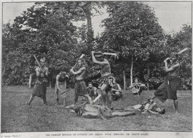 The Samoan Method of Cutting off heads, with Mifo-oti or death knife