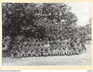 TOROKINA, BOUGAINVILLE. 1945-10-31. THE STAFF OF BATTALION HEADQUARTERS, 15 INFANTRY BATTALION. (FOR IDENTIFICATION OF 45 NAMED PERSONNEL REFER TO PROVISIONAL CAPTION OR NAME INDEX.)