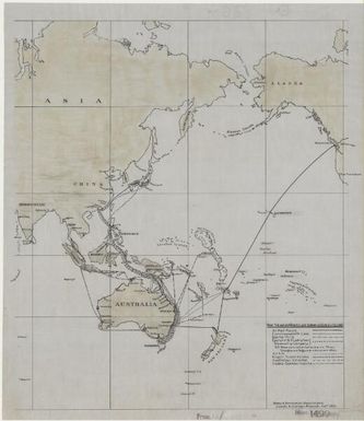 [Map of steamship routes in the Australia and the Pacific region] Home & Territories Department, Lands & Surveys Branch