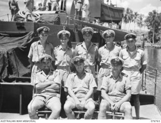 MADANG, NEW GUINEA. 1944-10-26. OFFICERS OF THE RAN, HMAS BARCOO