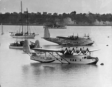 Flying boats, Mechanics Bay, Auckland