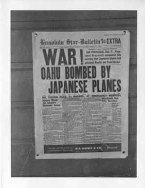 Newspaper war headline