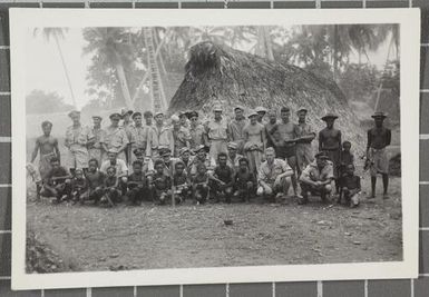 Group of New Zealand soldiers and villagers from Nissan