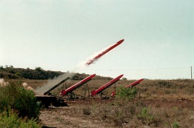 A Ballistic Aerial Target (BAT) system missile is fired by the 62nd Air Defense Artillery, 25th Infantry Division, during a live fire exercise