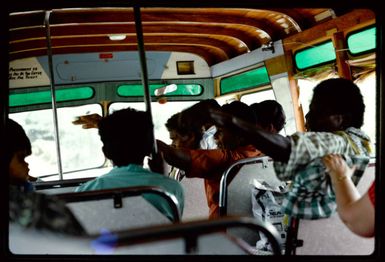 People on a bus in Fiji, 1971