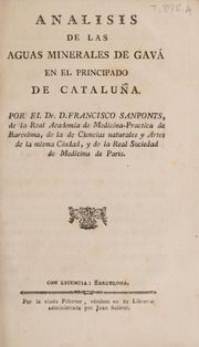 Analisis de las aguas minerales de Gavá en el principado de Cataluña