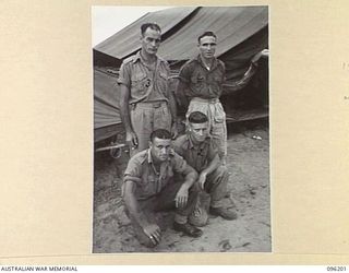 WIRUI MISSION, NEW GUINEA, 1945-09-07. REMAINING MEMBERS OF NO. 5 SECTION, NO. 8 PLATOON, 2/4 INFANTRY BATTALION, WHO WERE IN THE ACTION ON WIRUI MISSION FEATURES, 1945-05-15, WHEN PTE E. KENNA ..