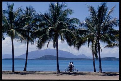 Cycling along the beach, Noumea
