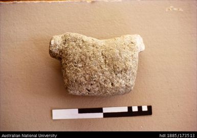 Stone 'drum' found on Watom Island on the beach at Reber Mission, Rakival Village, Watom Island