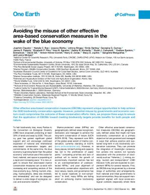 Avoiding the Misuse of other Effective Area-based Conservation measures in the wake of the Blue Economy