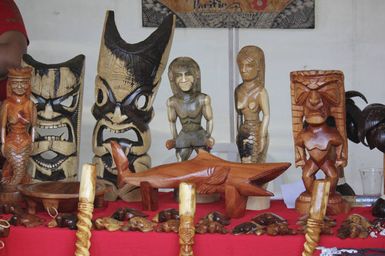 Tongan crafts on display at Pasifika Festival, 2016.