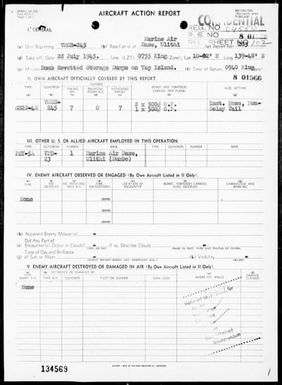 VMSB-245 - ACA Reps Nos 283 & 286-Reconnaissance & bombing of targets in the Yap Area, Carolines on 7/28 & 31/45