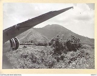 RABAUL, NEW BRITAIN, 1945-09-11. A VIEW OF LAKUNAI AIRSTRIP OVERGROWN WITH VEGETATION SINCE IT WAS KNOCKED OUT BY ALLIED AIR ATTACKS DURING OPERATIONS TO NEUTRALISE THE JAPANESE BASE AT RABAUL. ..