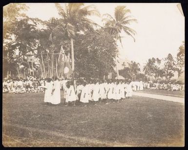 Girls in a procession, Samoa