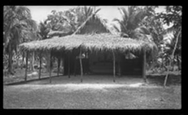 [Thatched-roof hut with overhang]