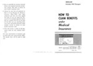 Medicare brochure: "How to Claim Benefits under Medical Insurance", 3/1968