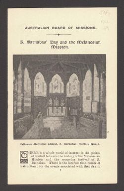 S. Barnabas' day and the Melanesian Mission.