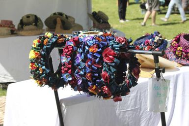 Tongan crafts on display at Pasifika Festival, 2016.