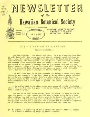 Newsletter - Hawaiian Botanical Society