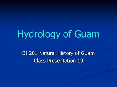 Hydrology of Guam - Natural history of Guam