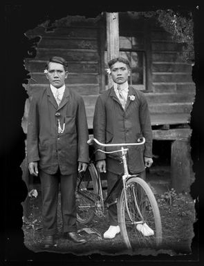 Two men and a bicycle