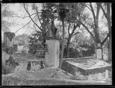 Unidentified gravestone at SMS Church, now known as Cook Island Christian Church (CICC), Avarua, Rarotonga, Cook Islands