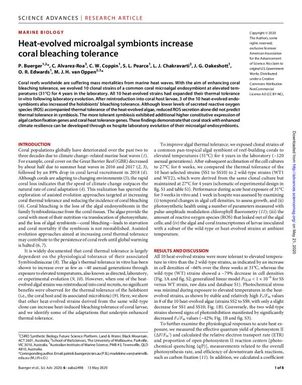 Heat-evolved microalgal symbionts increase coral bleaching tolerance